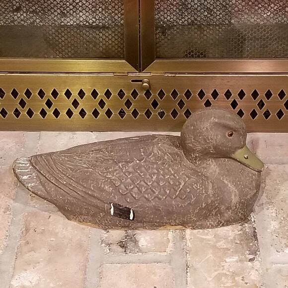 Vintage Duck Decoy, Mallard Hen, Fiber Paper Mache, Cabin Man Cave - Picture 2 of 5